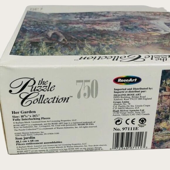 RoseArt The Puzzle Collection Her Garden 750 Pc Jigsaw Puzzle 18 x 26.5 New - Picture 2 of 3